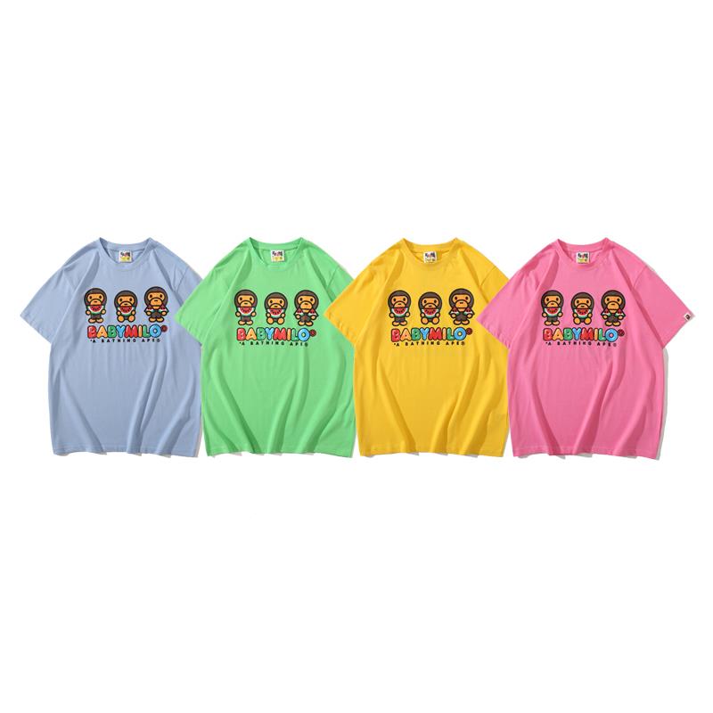 Bape x BABY MILO T Shirt 1779 4 colors Blue Green Yellow Pink